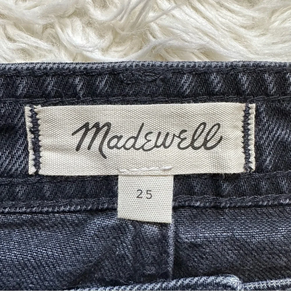 Madewell Skirt Denim High-Waist Button-Front Mini in Gilmore Wash Black 25